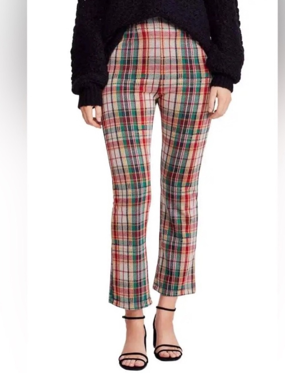 Free People Plaid Kick Flare Pants